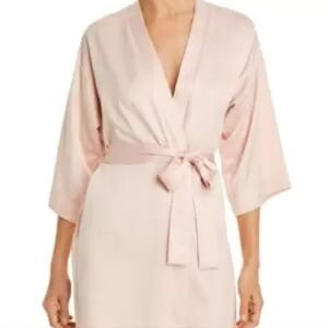 Women's Flora Nikrooz Victoria Satin Short Robe, Size X-Small